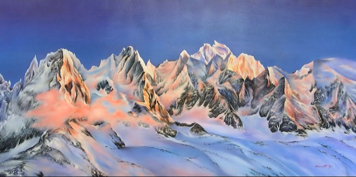 Mont Blanc, Olio su tela, 60 x 120 cm