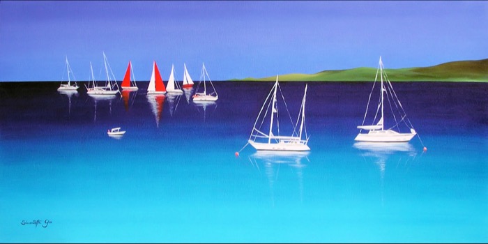 Ozio II, Olio su tela, 60 x 120 cm